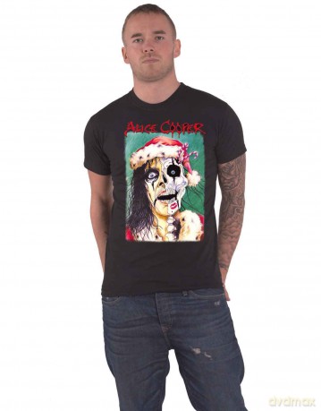 Alice Cooper: Unisex T-Shirt: Xmas Card (Black) (Large)