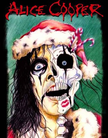 Alice Cooper: Unisex T-Shirt: Xmas Card (Black) (Large)