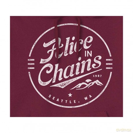 Alice In Chains: Unisex Pullover Hoodie: Circle Emblem (Maroon Red) (XX-Large)