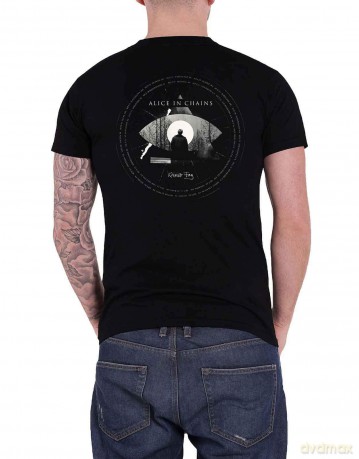 Alice In Chains: Unisex T-Shirt: Fog Mountain (Black) (Back Print) (Large)