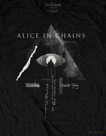 Alice In Chains: Unisex T-Shirt: Fog Mountain (Black) (Back Print) (Small)