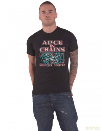 Alice In Chains: Unisex T-Shirt: Totem Fish (Black) (XX-Large)
