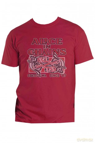 Alice In Chains: Unisex T-Shirt: Totem Fish (Pink) (Large)