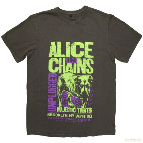 Alice In Chains: Unisex T-Shirt: Unplugged Dog (Grey Wash) (Wash Collection) (XX-Large)