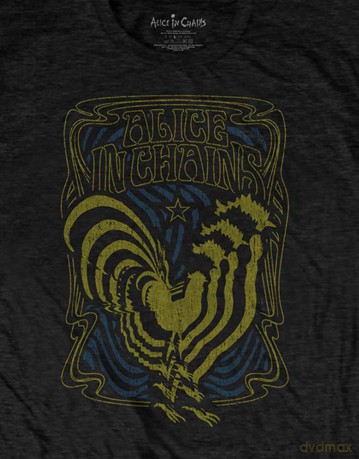 Alice In Chains: Alice in Chains Unisex T-Shirt: Psychedelic Rooster (Black) (Medium)