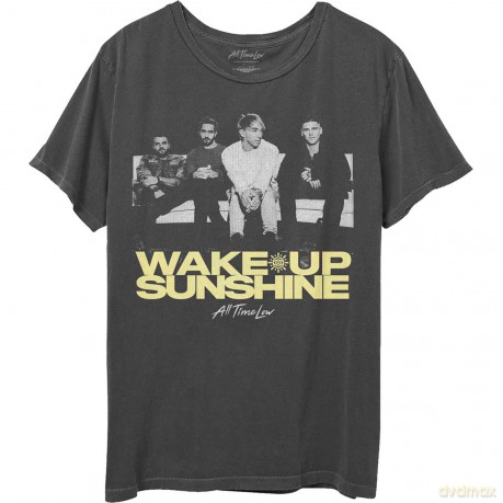 All Time Low: Unisex T-Shirt: Faded Wake Up Sunshine (Charcoal Grey) (XXX-Large)