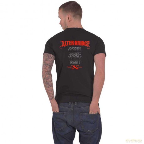 Alter Bridge: Unisex T-Shirt: Fortress 2014 Tour Dates (Black) (Back Print) (Medium)