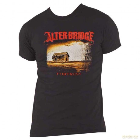 Alter Bridge: Unisex T-Shirt: Fortress 2014 Tour Dates (Black) (Back Print) (Medium)