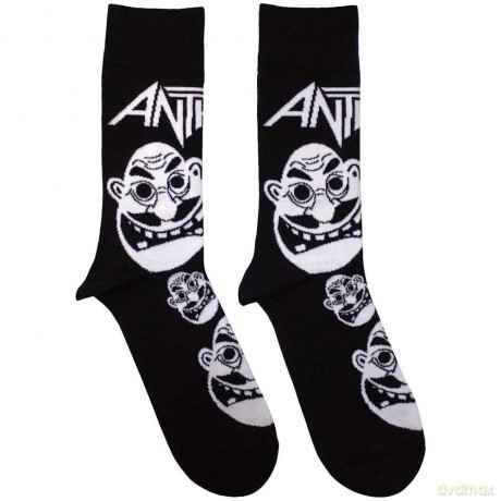 Anthrax: Unisex Ankle Socks: Faces Pattern B&W (Black) (UK Size 7 - 11)