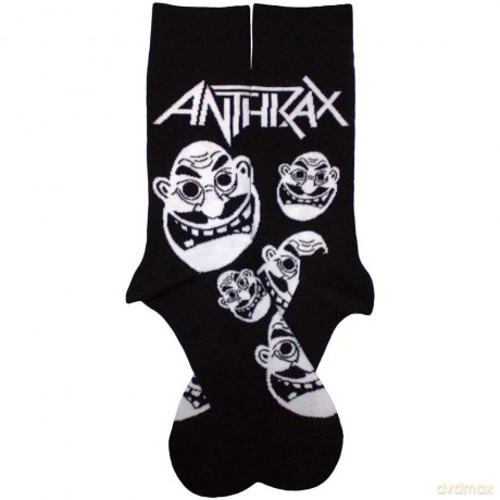 Anthrax: Unisex Ankle Socks: Faces Pattern B&W (Black) (UK Size 7 - 11)