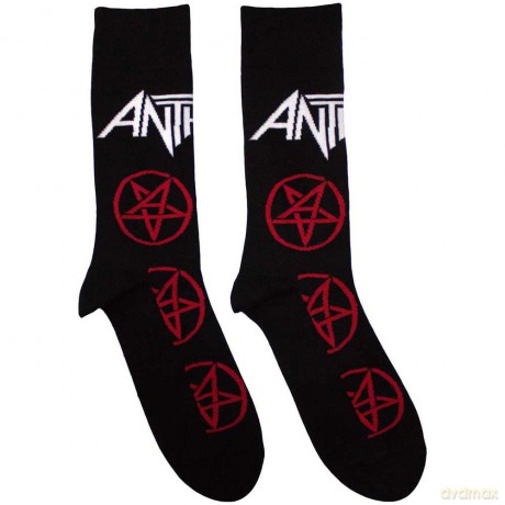 Anthrax: Unisex Ankle Socks: Pentathrax Pattern (Black) (UK Size 7 - 11)
