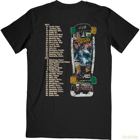Anthrax: Unisex T-Shirt: Spreading Skater Notman Vintage (Black) (Back Print) (XX-Large)