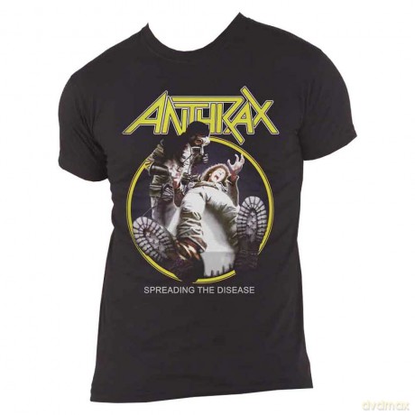 Anthrax: Unisex T-Shirt: Spreading The Disease Track list (Black) (Back Print) (Medium)