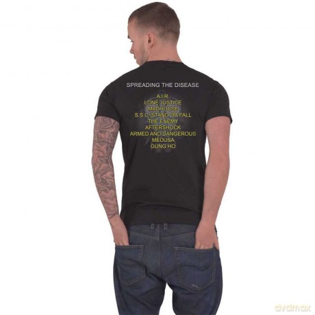 Anthrax: Unisex T-Shirt: Spreading The Disease Track list (Black) (Back Print) (X-Large)