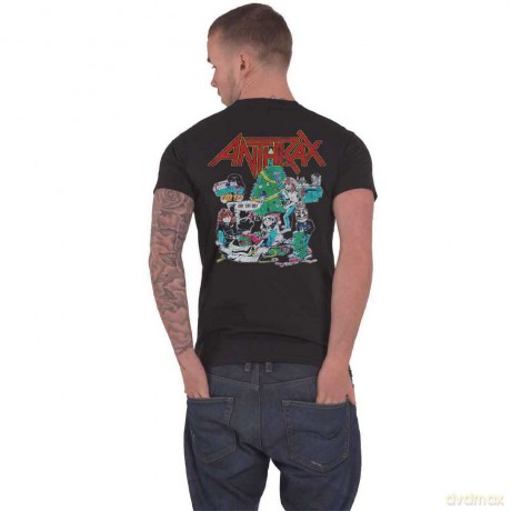 Anthrax: Unisex T-Shirt: Vintage Christmas (Black) (Back Print) (X-Large)