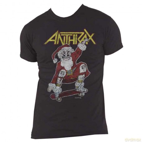 Anthrax: Unisex T-Shirt: Vintage Christmas (Black) (Back Print) (X-Large)