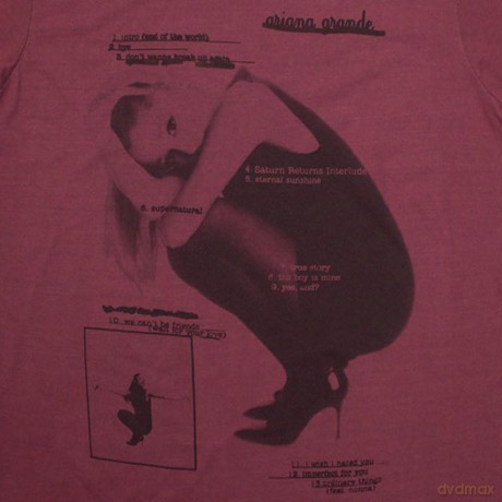Ariana Grande: Unisex T-Shirt: Eternal Sunshine Tracklist (Red Wash) (Wash Collection) (Small)