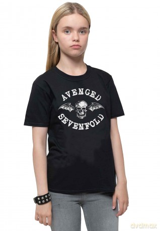 Avenged Sevenfold: Kids T-Shirt: Classic Deathbat (Black) (13-14 Years)