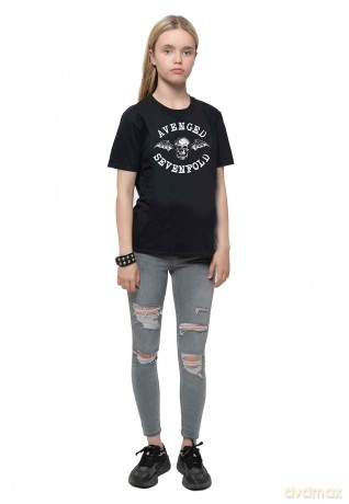 Avenged Sevenfold: Kids T-Shirt: Classic Deathbat (Black) (13-14 Years)