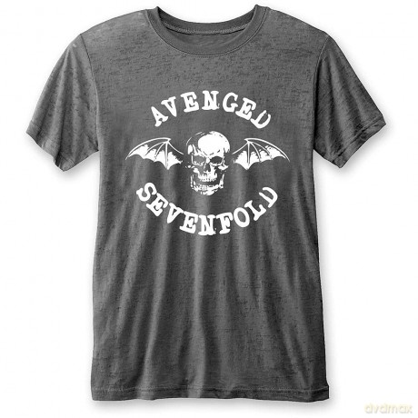 Avenged Sevenfold: Unisex Burnout T-Shirt: Deathbat (Charcoal Grey) (Small)