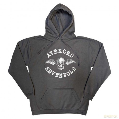 Avenged Sevenfold: Unisex Pullover Hoodie: Logo (Charcoal Grey) (Small)
