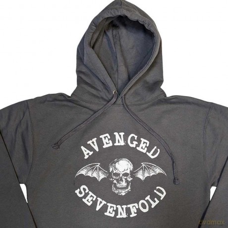 Avenged Sevenfold: Unisex Pullover Hoodie: Logo (Charcoal Grey) (Small)