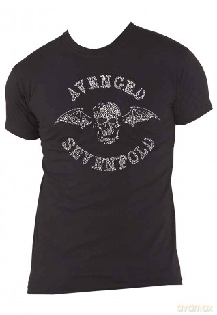 Avenged Sevenfold: Unisex T-Shirt: Deathbat (Black) (Embellished) (Medium)