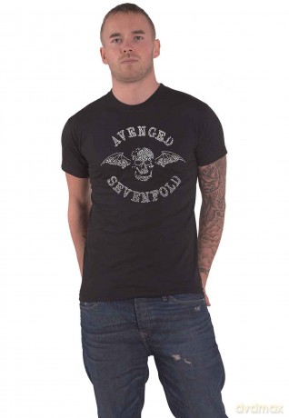 Avenged Sevenfold: Unisex T-Shirt: Deathbat (Black) (Embellished) (Small)