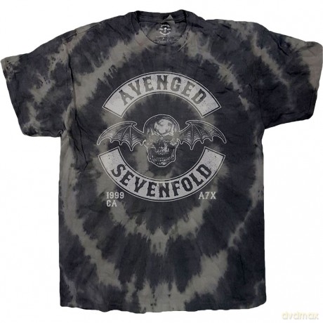 Avenged Sevenfold: Unisex T-Shirt: Deathbat Crest (Charcoal Grey) (Wash Collection) (Small)