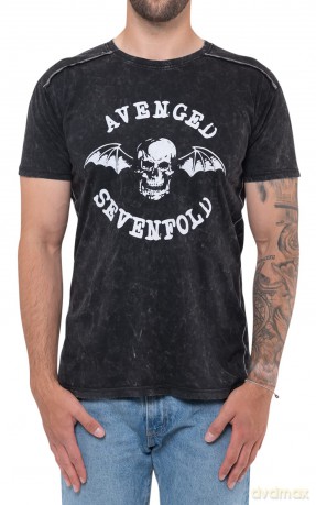 Avenged Sevenfold: Unisex T-Shirt: Logo (Black) (Wash Collection) (X-Large)