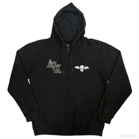 Avenged Sevenfold: Unisex Zipped Hoodie: Dead Head (Black) (Back Print) (Large)