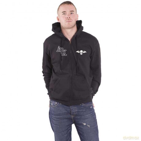 Avenged Sevenfold: Unisex Zipped Hoodie: Dead Head (Black) (Back Print) (Medium)