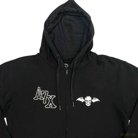 Avenged Sevenfold: Unisex Zipped Hoodie: Dead Head (Black) (Back Print) (X-Large)