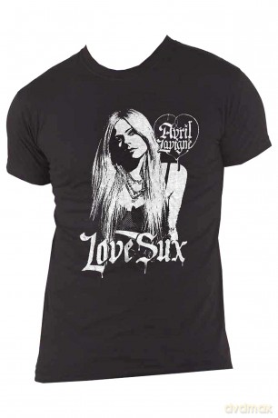 Avril Lavigne: Unisex T-Shirt: Love Sux (Black) (Back Print) (Large)