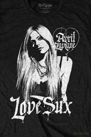 Avril Lavigne: Unisex T-Shirt: Love Sux (Black) (Back Print) (Medium)