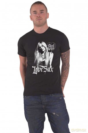 Avril Lavigne: Unisex T-Shirt: Love Sux (Black) (Back Print) (Small)