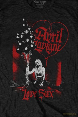 Avril Lavigne: Unisex T-Shirt: Love Sux Balloons (Black) (X-Large)