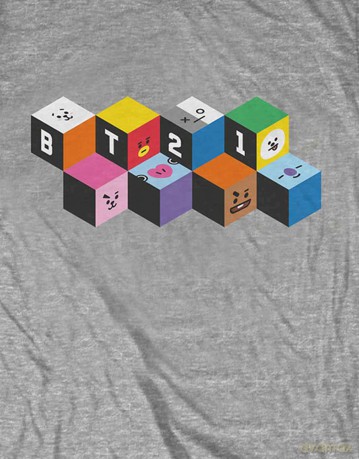 Bt21: BT21 Unisex T-Shirt: Blocks (Grey) (Medium)