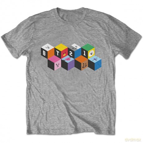 Bt21: BT21 Unisex T-Shirt: Blocks (Grey) (Small)