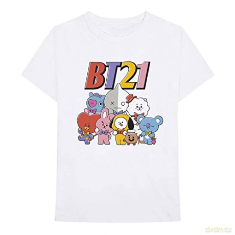Bt21: BT21 Unisex T-Shirt: Colourful Squad (White) (Medium)
