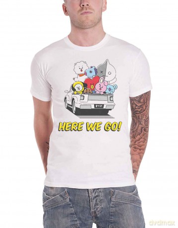 Bt21: BT21 Unisex T-Shirt: Here We Go (White) (Medium)