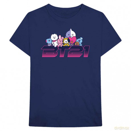 Bt21: BT21 Unisex T-Shirt: Space Wappen Logo (Navy Blue) (Small)