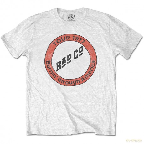 Bad Company: Unisex T-Shirt: Burnin' Through America (White) (Small)