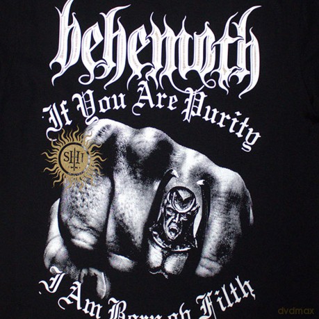 Behemoth: Unisex T-Shirt: The Shit Ov God Purity Fist (Black) (Back Print) (Large)