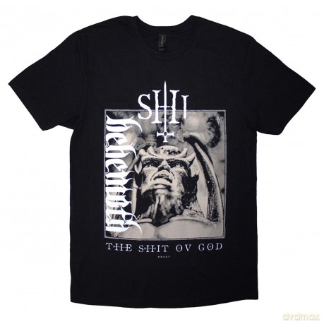Behemoth: Unisex T-Shirt: The Shit Ov God Vertical Logo Cover (Black) (Back Print) (Small)
