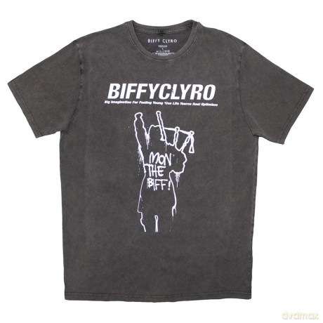 Biffy Clyro: Unisex Stone Wash T-Shirt: Big Imagination (Charcoal Grey) (Medium)