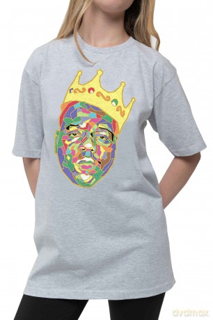 Biggie Smalls: Kids T-Shirt: Crown (Heather Grey) (13-14 Years)