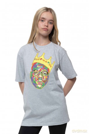Biggie Smalls: Kids T-Shirt: Crown (Heather Grey) (5-6 Years)