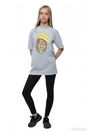 Biggie Smalls: Kids T-Shirt: Crown (Heather Grey) (9-10 Years)