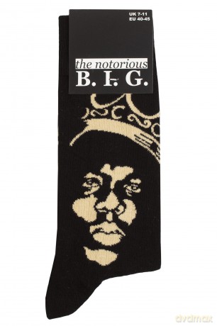Biggie Smalls: Unisex Ankle Socks: Gold Crown (Black & Gold) (UK Size 7 - 11)
